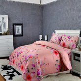 Duvet Covers, pink duvet covers, pink floral duvet covers, single duvet covers, double duvet covers, king size duvet covers, microfiber duvet covers sets, Microfiber bedding sets, 3Pcs Duvet Covers set,